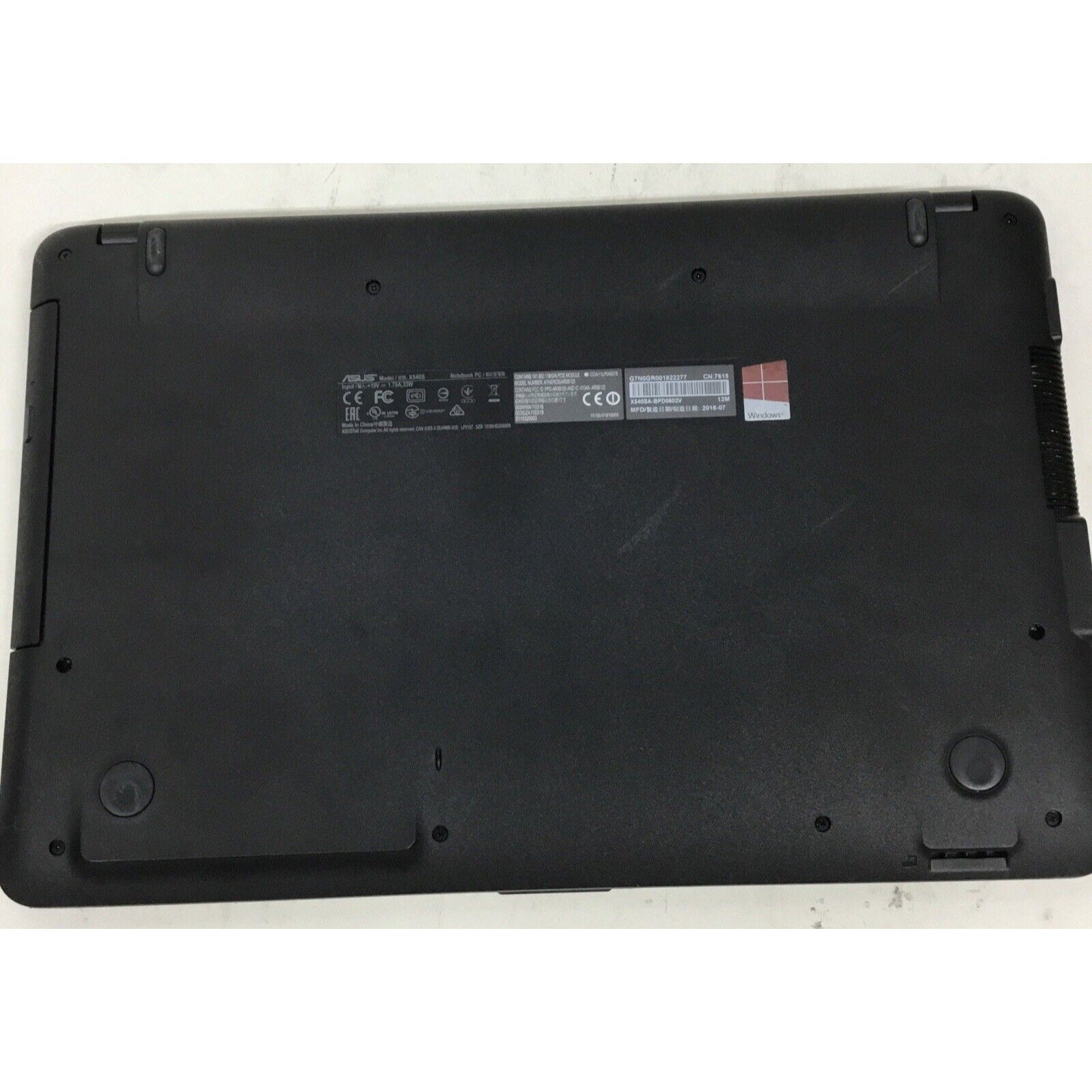 15.6" Asus X540S Laptop Intel Pentium N3700 1.6GHz 4GB RAM , No Charger