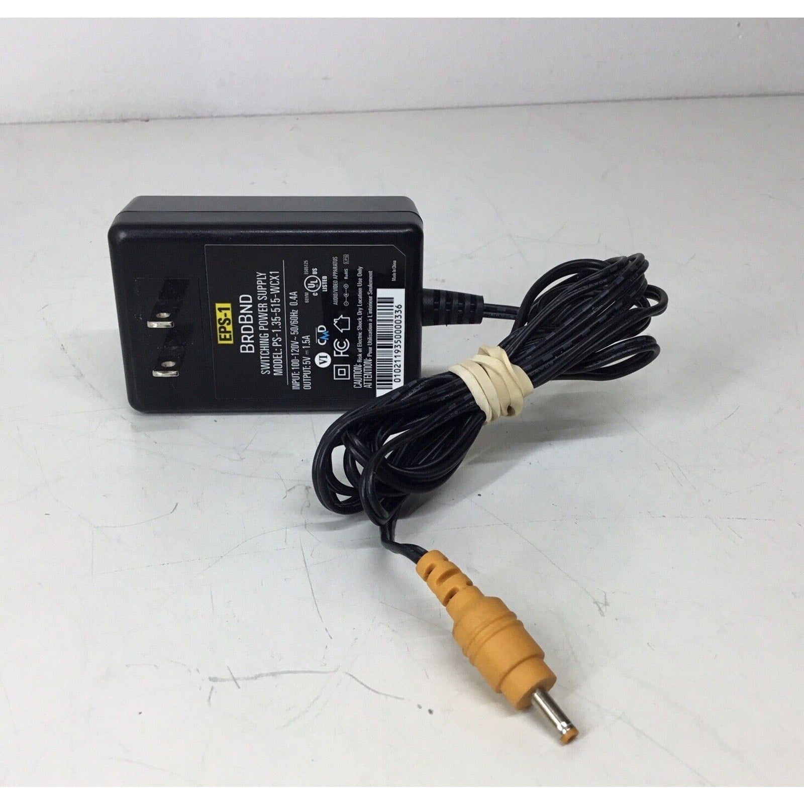 EPS-1 BrdBnd Switching Power Supply Adapter PS-1.35-515-WCX1 Yellow Plug