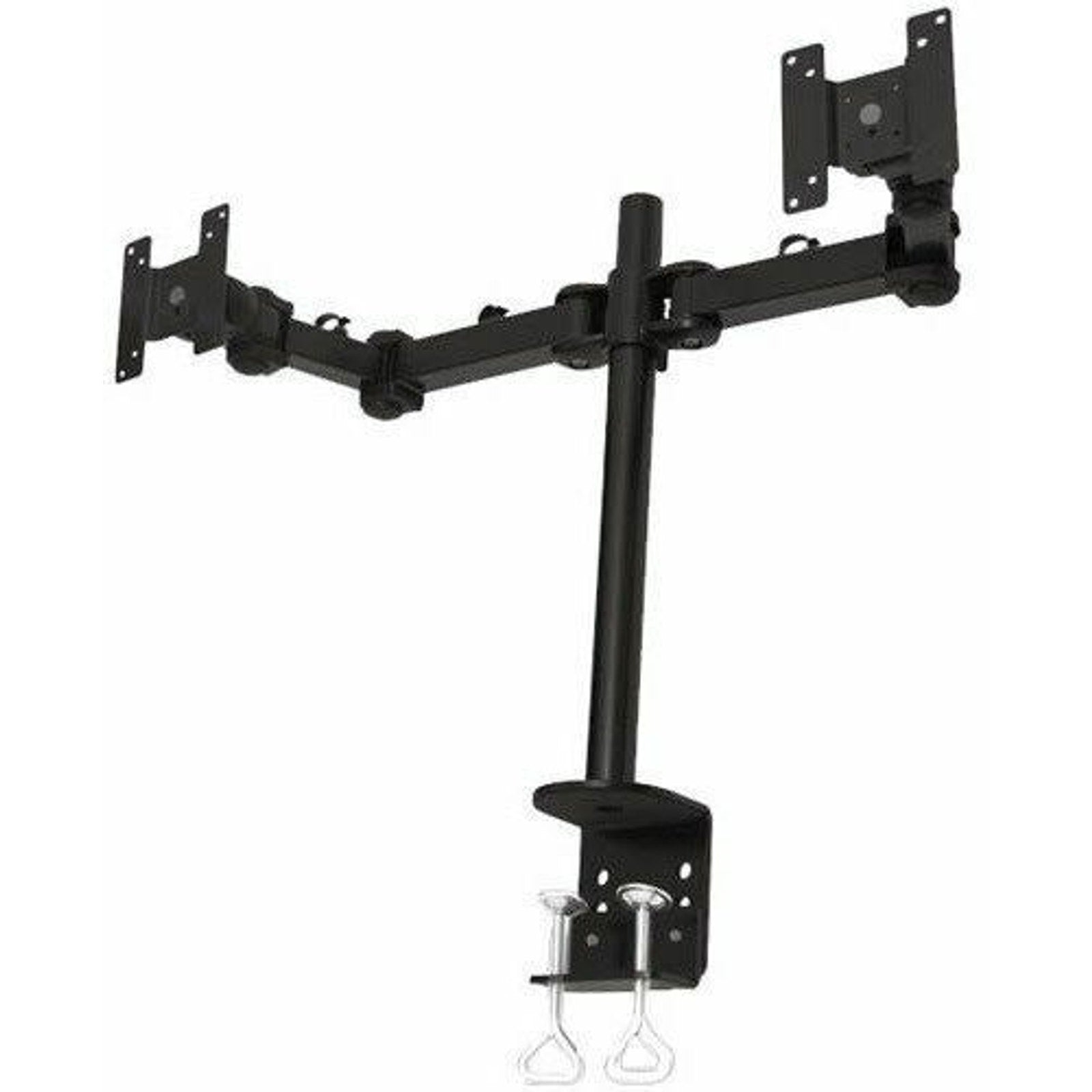 Dual Monitor Stand - 2x LCD Monitor Clamp - Desk Arm with C Clamp