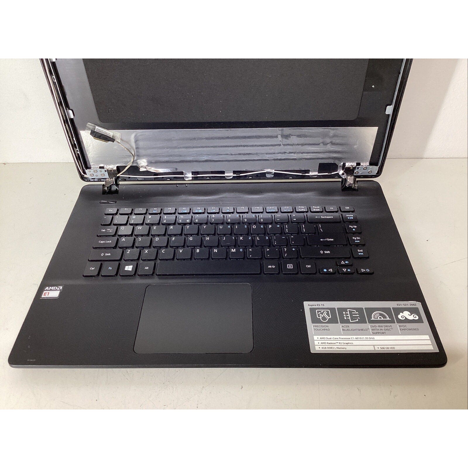 Acer Aspire ES 15 ES1-521-266Z AMD E1-6010 4GB 500GB HDD No Screen - For Parts