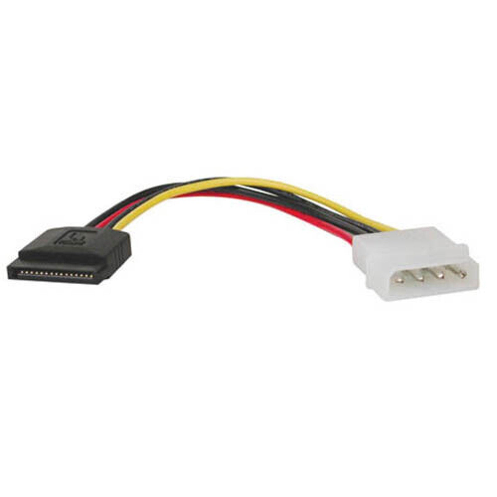 15-Pin SATA (Female) to 4-Pin Power Adapter Cable - 26 AWG, 6-inch - LP4 to SATA