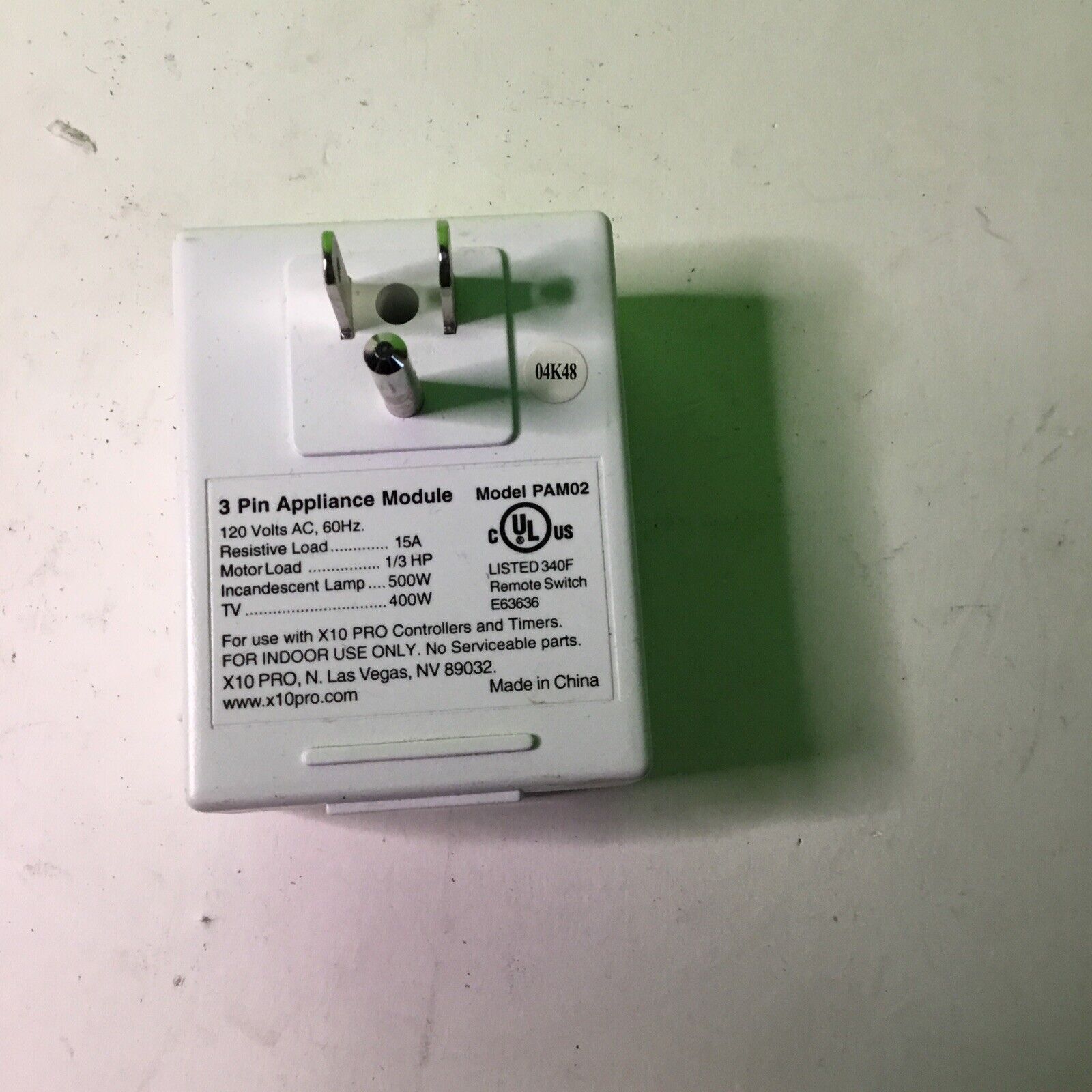 PAM02 3 pin Grounded Appliance Module