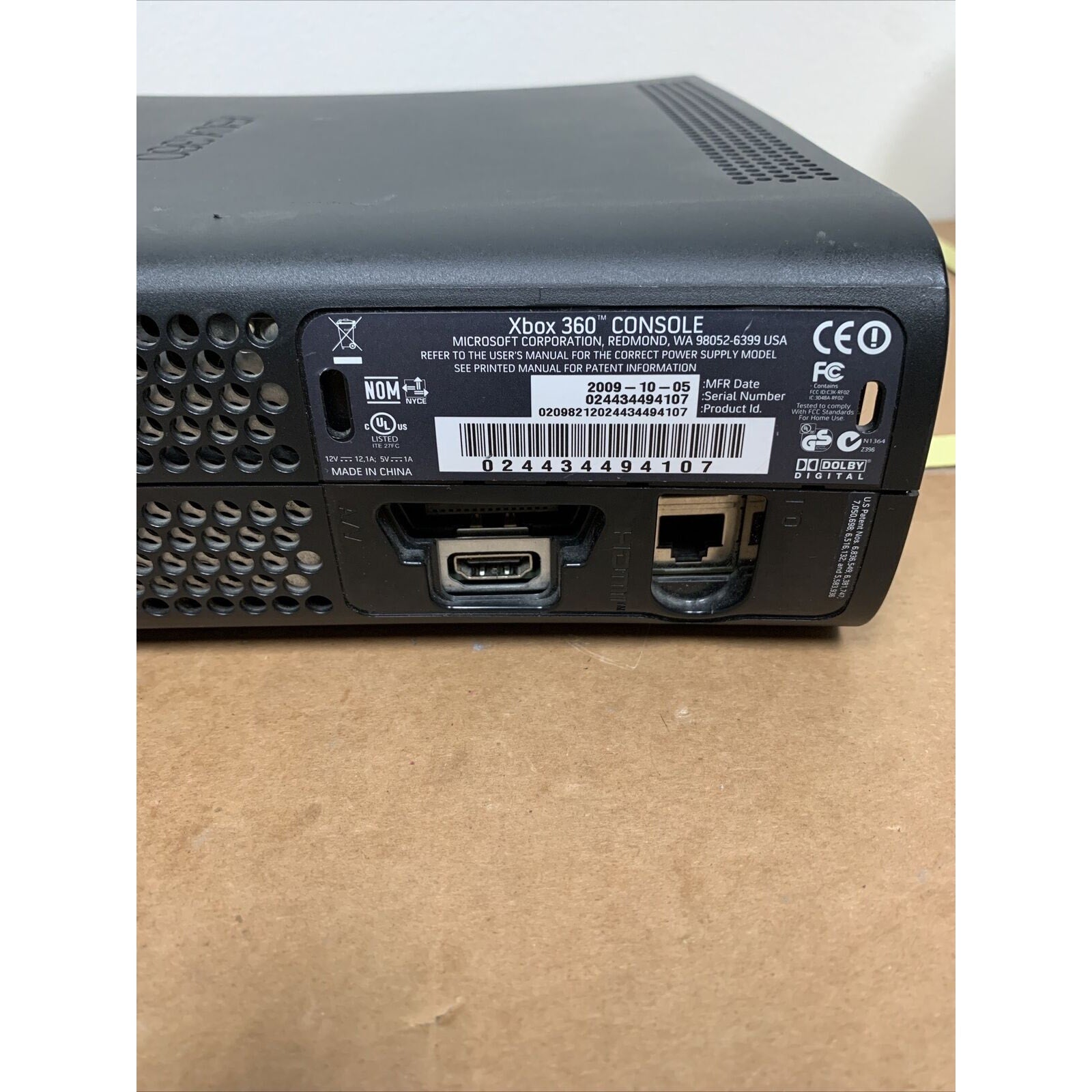 Microsoft Xbox 360 20GB Gaming System - Console Only - Black - Missing Covers