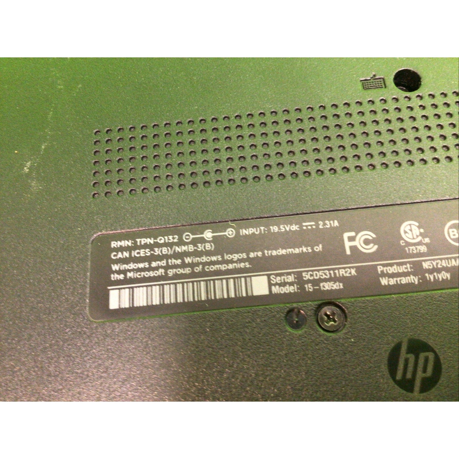 HP 15-f305dx Notebook PC AMD A6-5200 2.00GHz 4GB RAM FOR PARTS or REPAIR