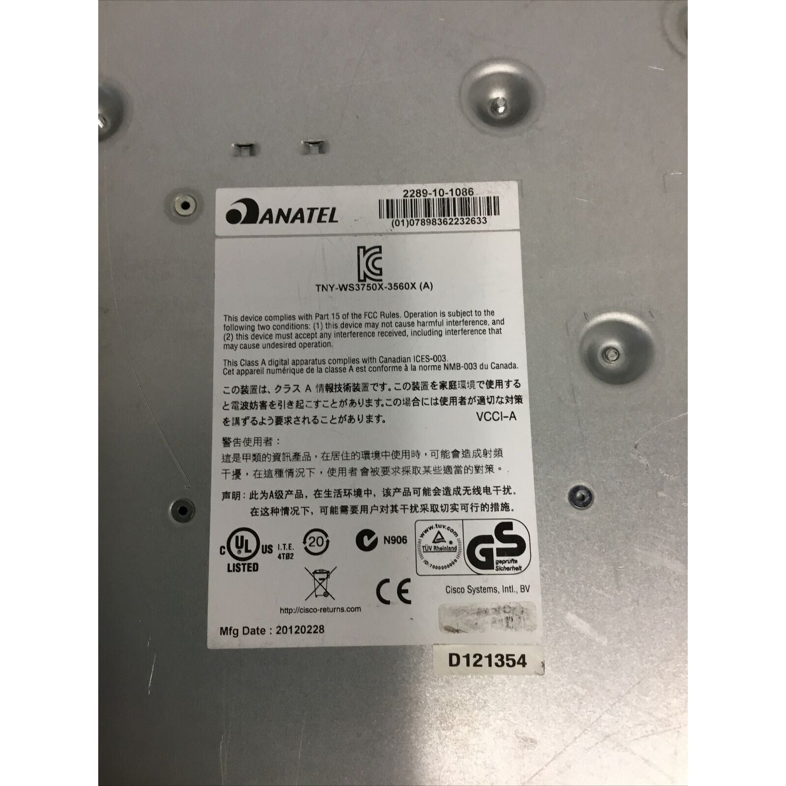 Cisco C3kx-NM-1G Catalyst 3750X 3560X Series 24-Ports Network Switch TNY-WS3750X