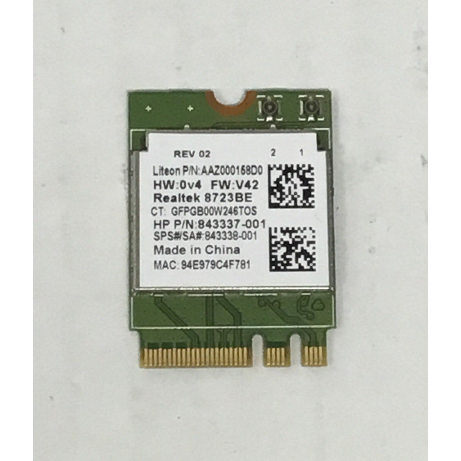 843337-001 HP OEM 843338-001 Realtek RTL8723BE 802.11bgn BT NGFF mini HH
