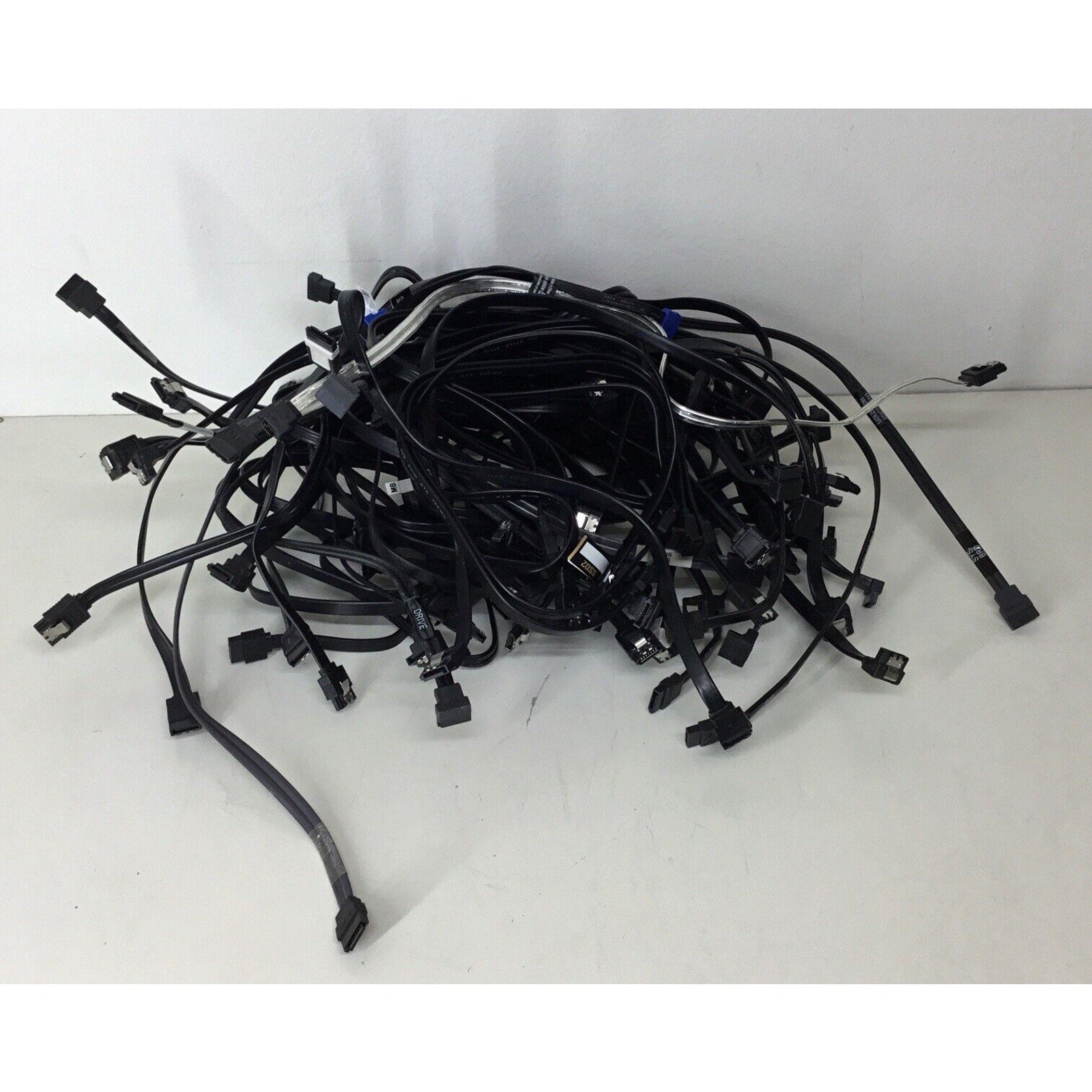 Lot Of 50 - SATA SSD/HDD Data Cable Straight to Rt Angle Mix Length - Black