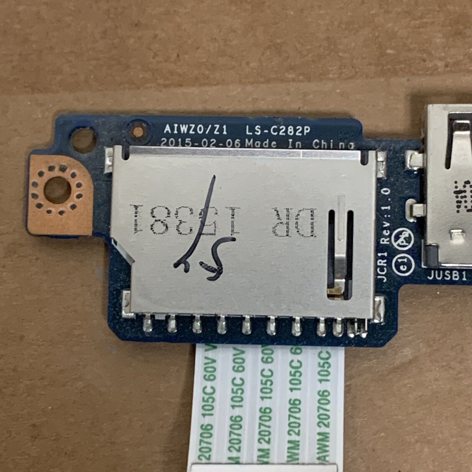 LS-C282P GENUINE LENOVO USB AUDIO SD CARD BOARD W/ CABLE 500-15ACZ