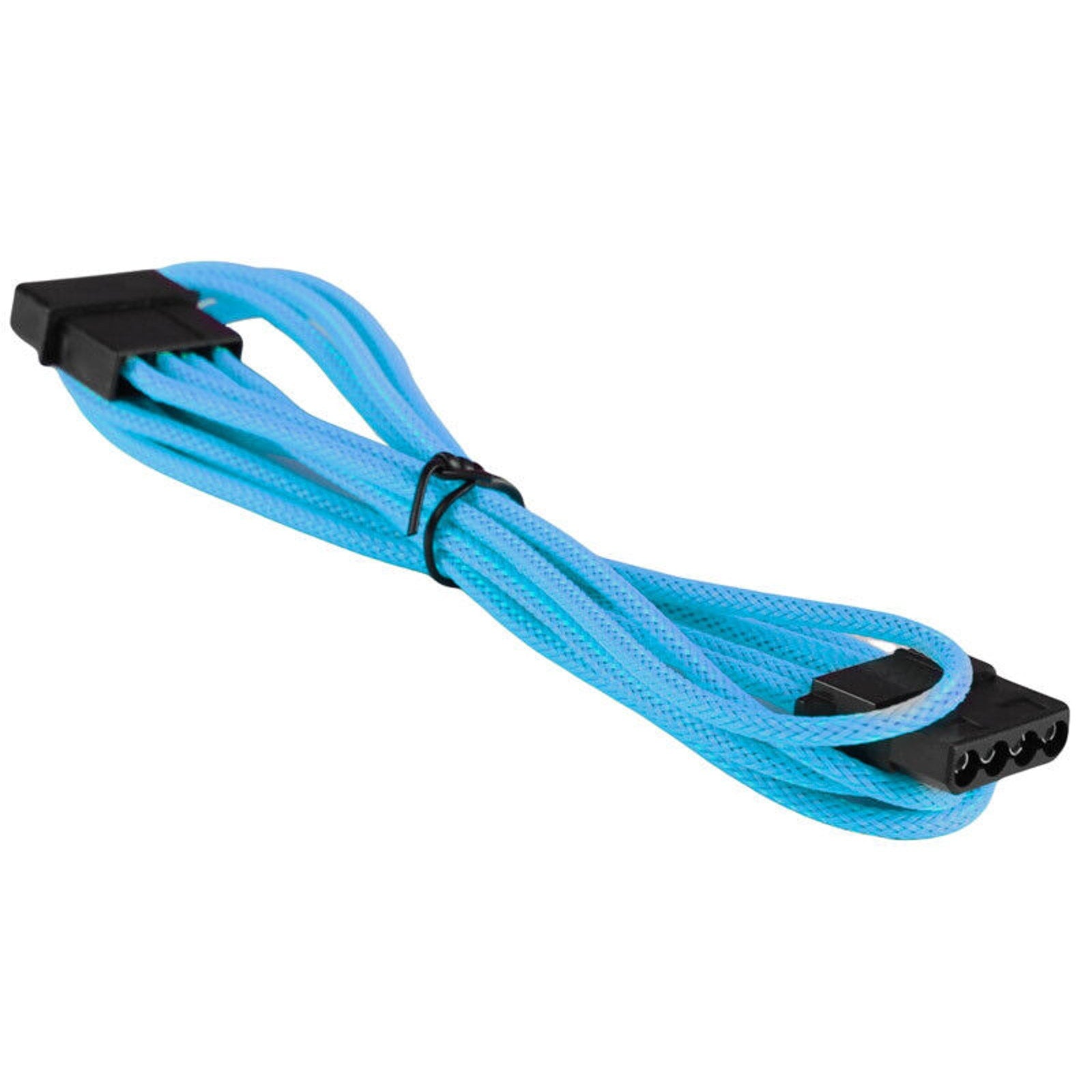 18" 4-pin LP4 PC Power Extension Cable - Male to Female - Braided - Light Blue