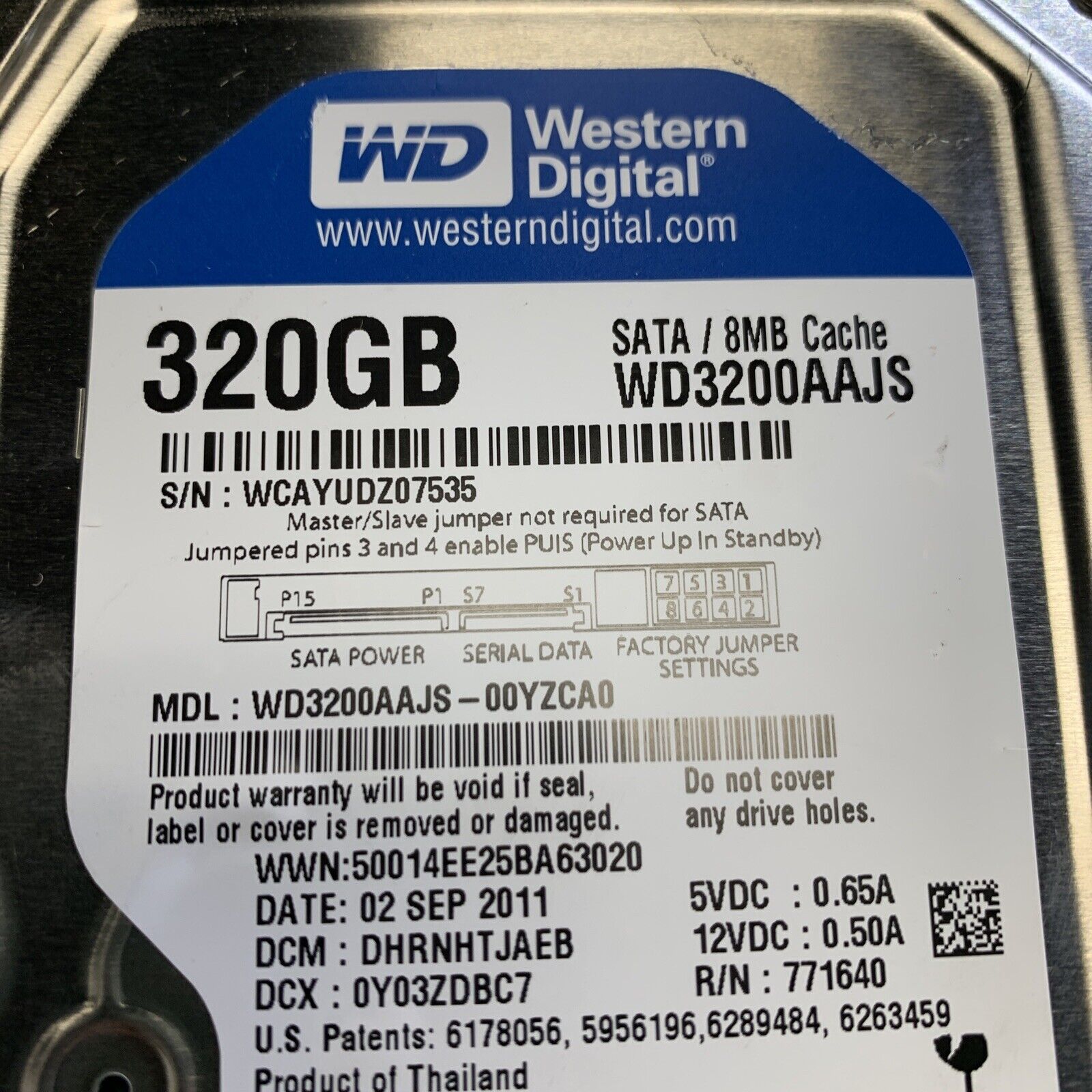 Western Digital Caviar Blue WD3200AAJS-00YZCA0 320GB 7200RPM 3.5" Hard Drive