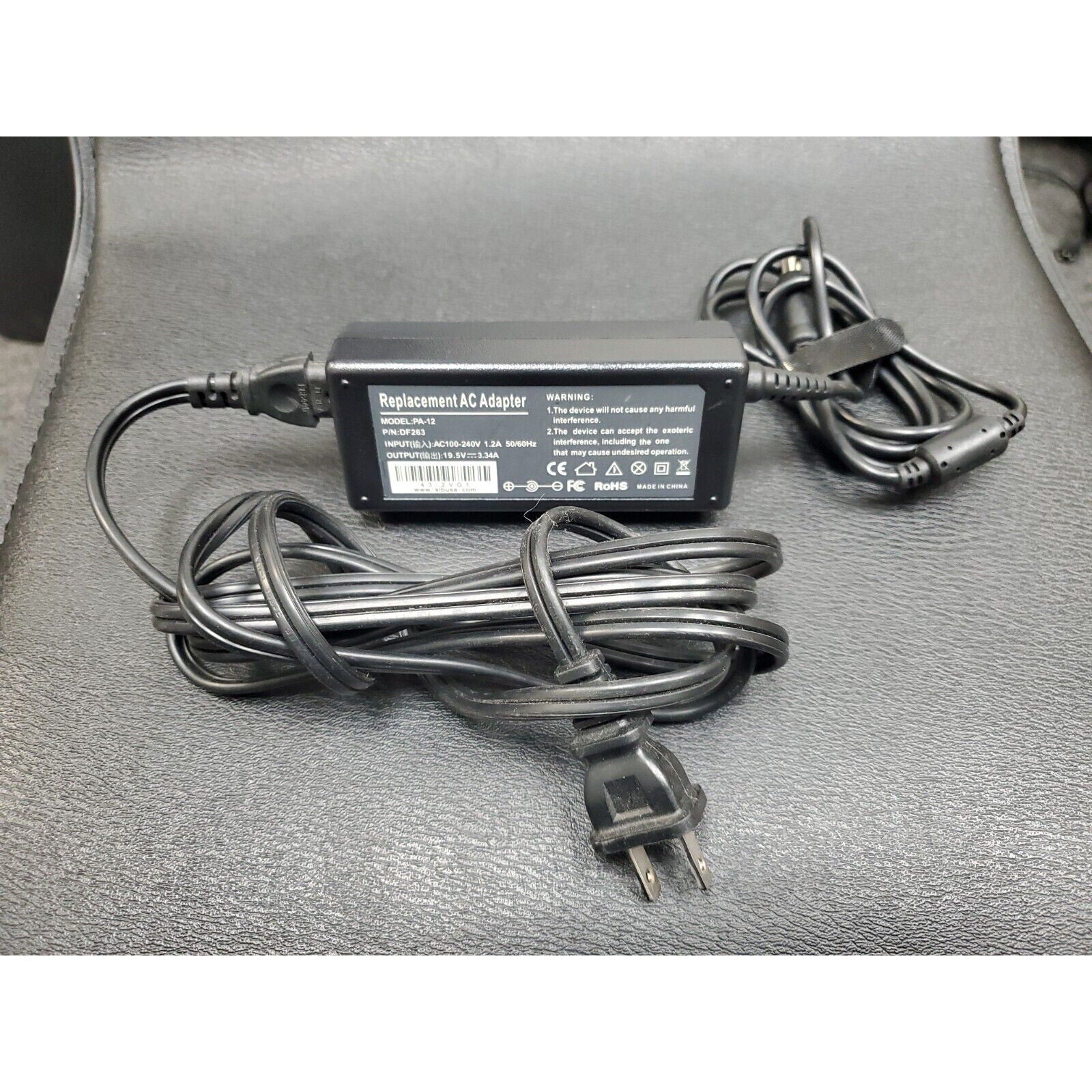 Replacement AC Adapter for Dell PA-12 Family P/N:DF263 Output: 19.5V-3.34A