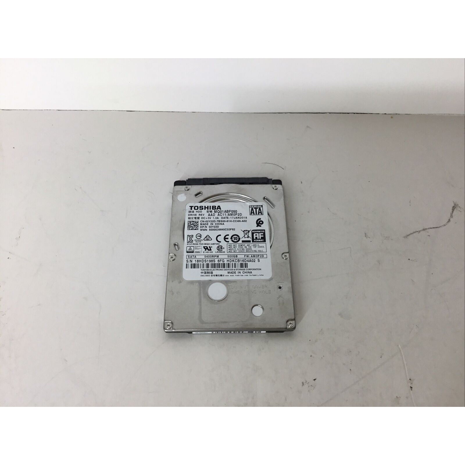 Toshiba MQ01ABF050 500GB 2.5" SATA 5400RPM Laptop Hard Drive