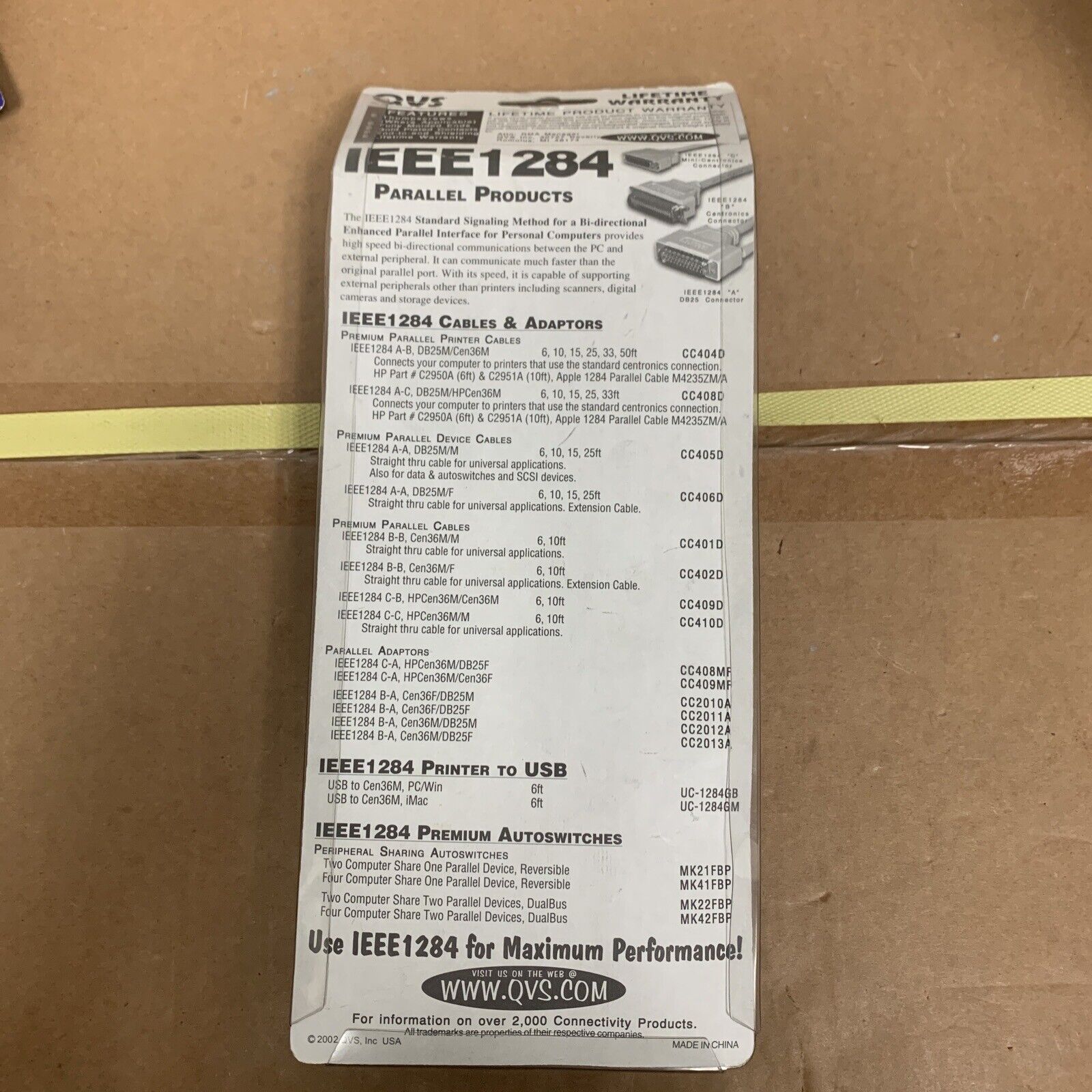 QVS 10ft Premium Parallel IEEE1284 Bi-directional Parallel Printer Cable