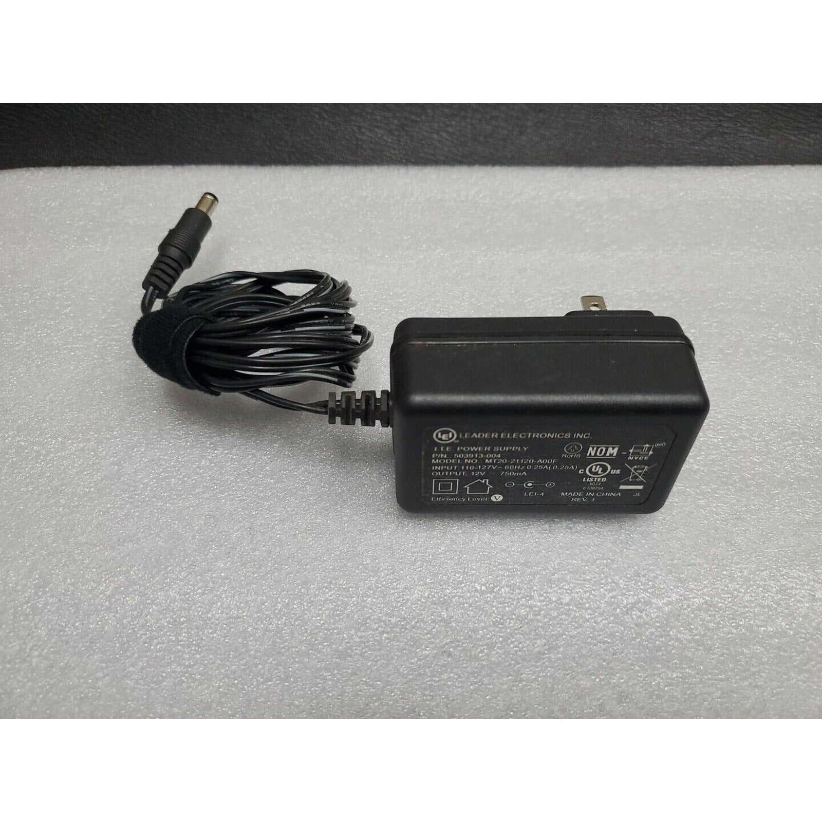 Leader Electronics Inc. MT20-21120-A00F AC Power Adapter 12V 750mA 503913-004