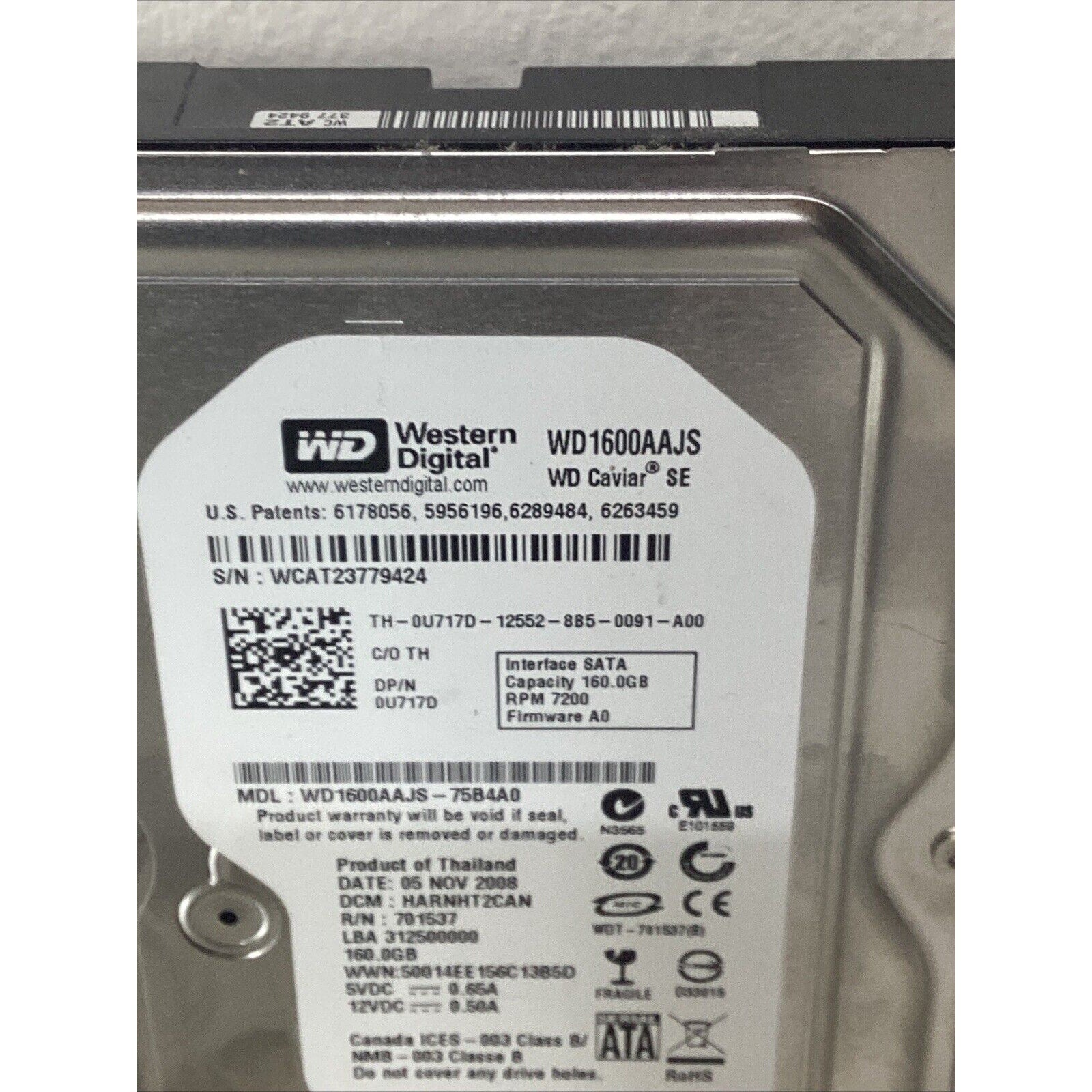 Western Digital WD1600AAJS-75B4A0 160GB Sata Hard Drive