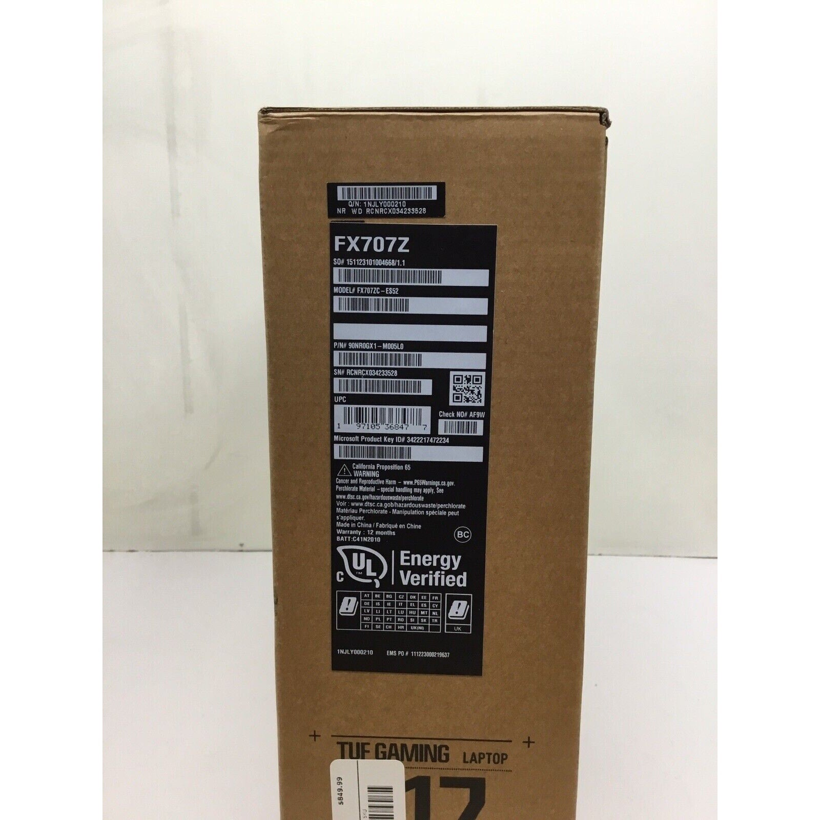 ASUS TUF Gaming FX707ZC-ES52 F17 17.3" FHD i5 8GB 1TB RTX 3050 2024