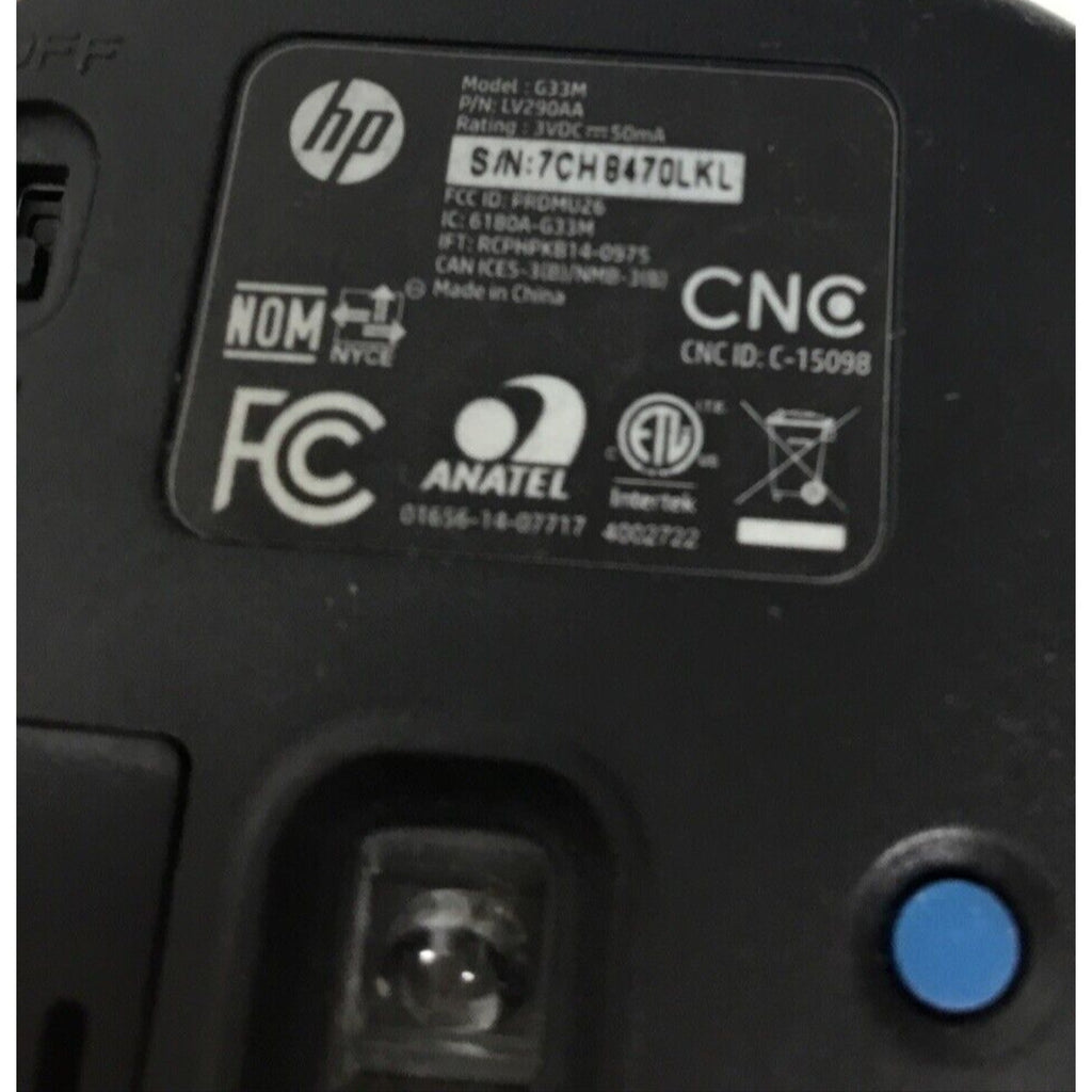 HP G33 Black Wireless Mouse No USB Receiver
