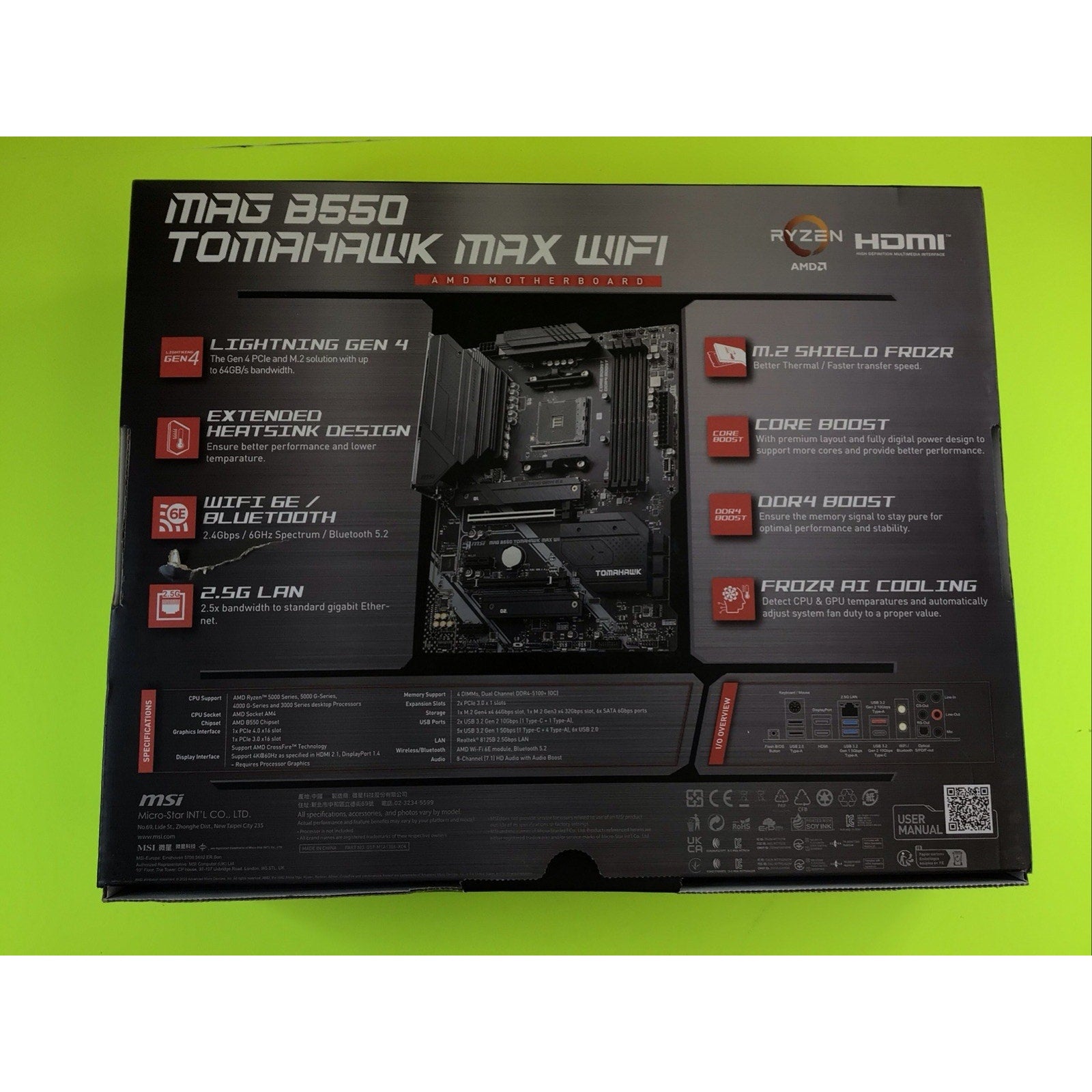 MSI Mag B550 Tomahawk Max Wi-Fi BOX ONLY
