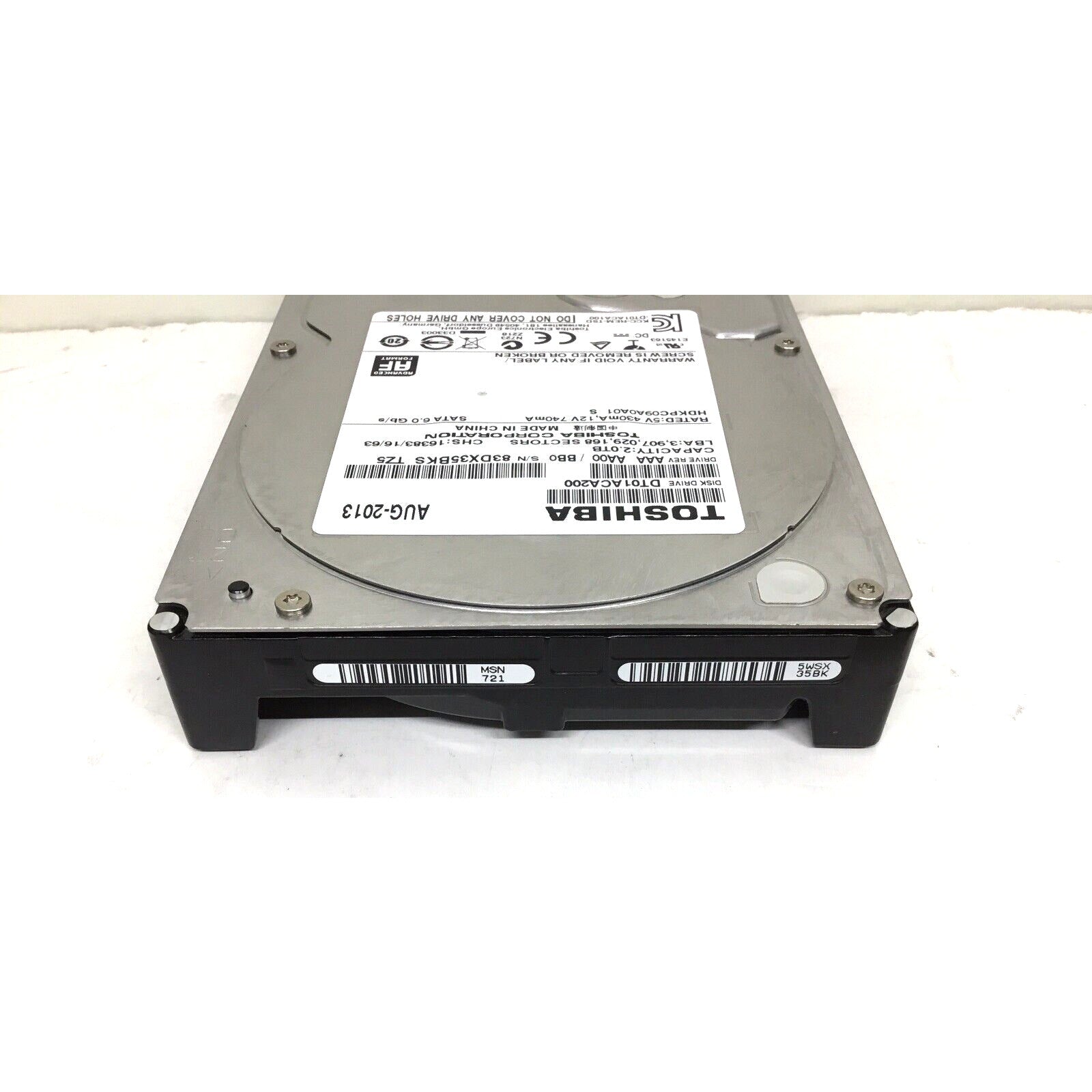 Toshiba 2TB HDD 7200RPM 64MB Cache SATA III 6.0Gb/s 3.5" Hard Drive DT01ACA200