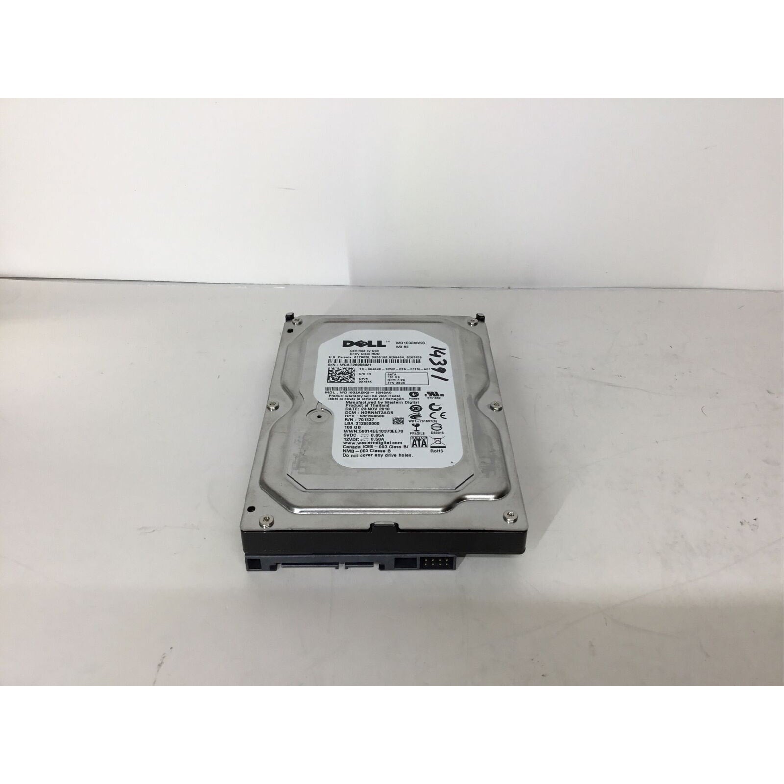 Dell WD1602ABKS 3.5" 160GB SATA 7200RPM Hard Drive X464K