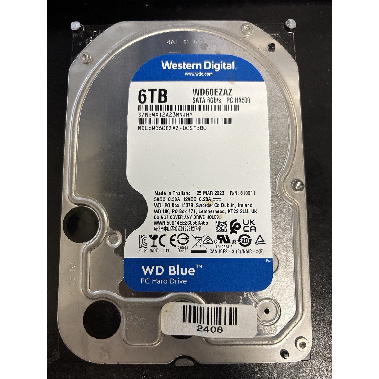 WD60EZAZ 1PCS NEW Western Digital Blue 6TB 5400RPM SATA 6Gb/s 3.5-in Hard Drive