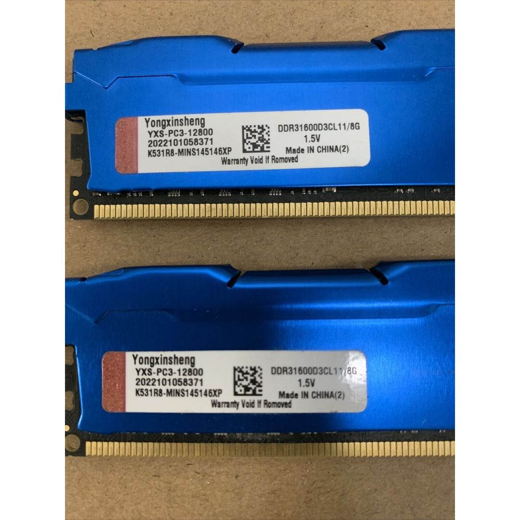 YongxinSheng 16GB (2x8GB) YXS-PC3-12800 PC3 12800 DDR3 RAM K531R8-MINS145146XP