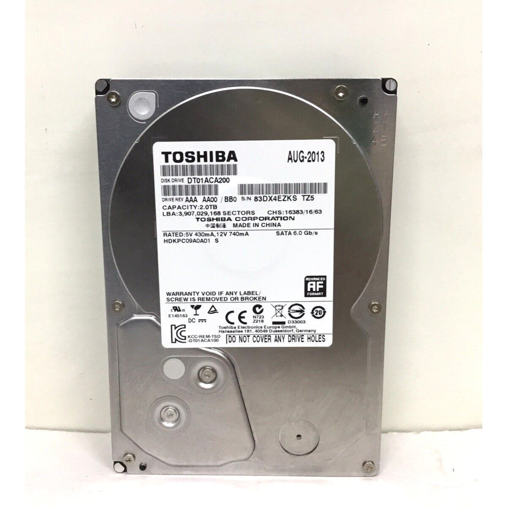 Toshiba 2TB HDD 7200RPM 64MB Cache SATA III 6.0Gb/s 3.5" Hard Drive DT01ACA200