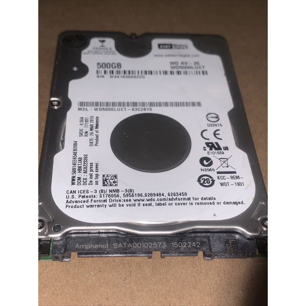 WD WD5000LUCT-63C26Y0 500GB 5400RPM 2.5" HDD Hard Disk Drive