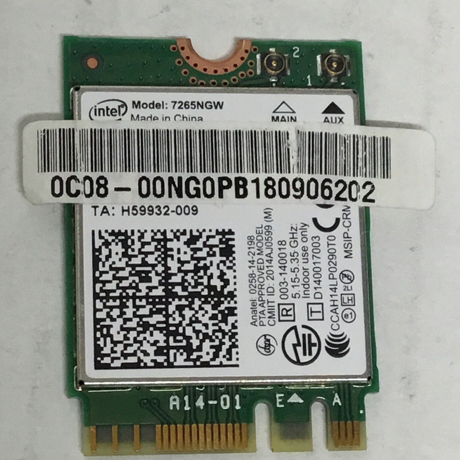 Acer ConceptD 5 CN515-51-72FX 15.6" Wifi Wireless Card 7565ngw 0c08-00ng0pb