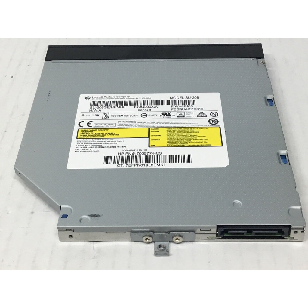 HP DVD-RW Burner Optical Drive No Bezel SU-208FB 700577-FC3