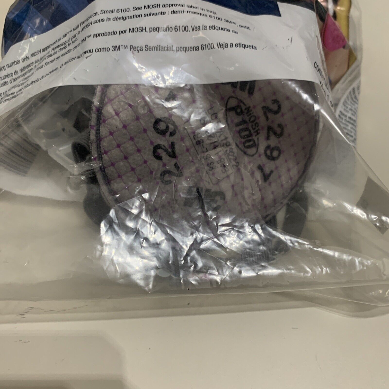 3M 6100 Half Facepiece Reusable Respirator, Respiratory Protection Size SMALL