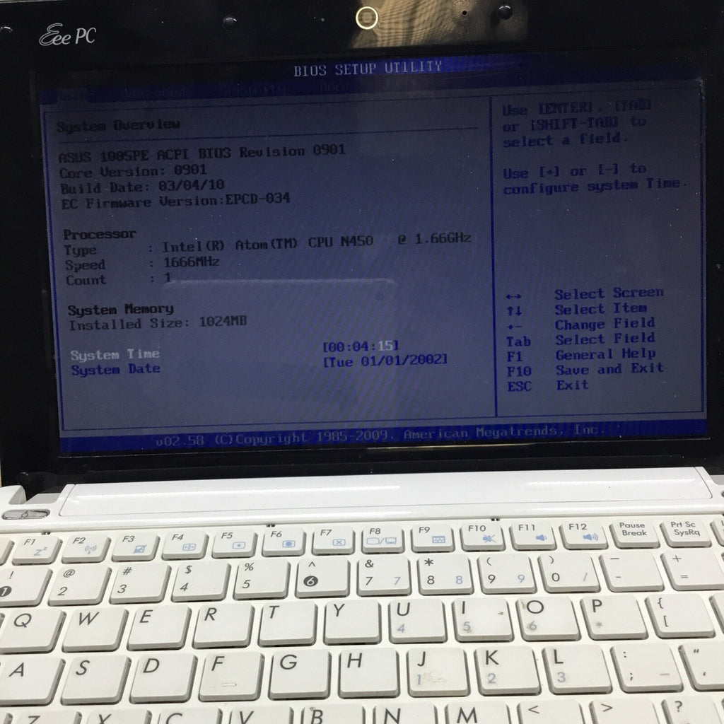 Asus Eee PC 1005PE 10.1" Laptop Intel Atom N270 1.60GHz 1GB RAM