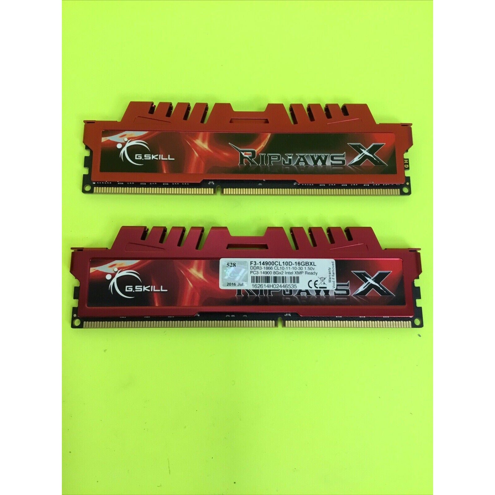 G. SKILL RIPJAWS X 16GB (2X8GB) DDR3-1866MHz PC3-14900 1.5V F3-14900CL10D-16GBXL
