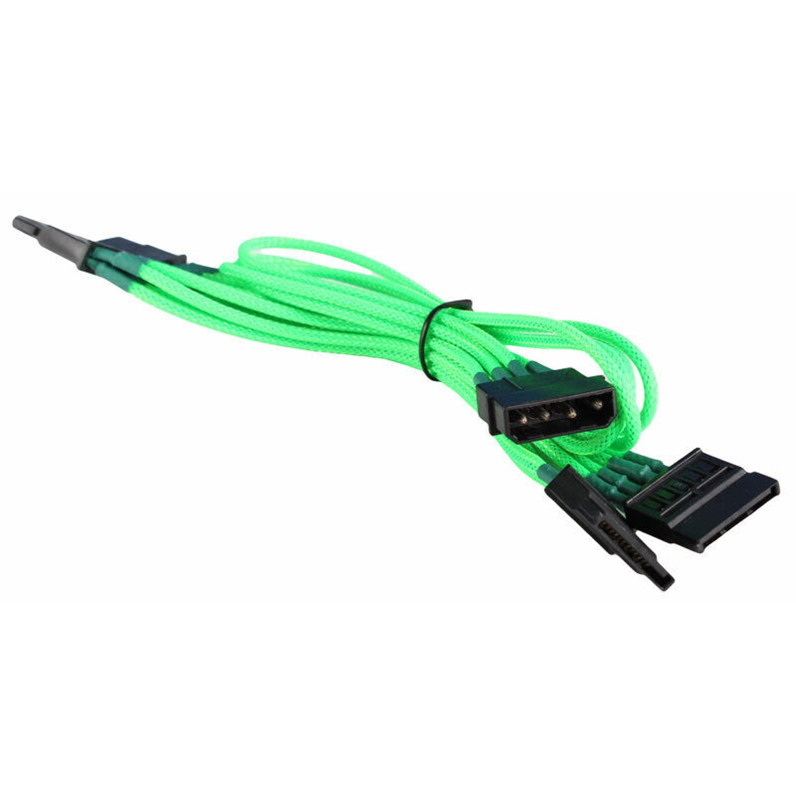 4-Pin LP4 Power to 4x SATA Splitter Power PC Adapter Cable - Green