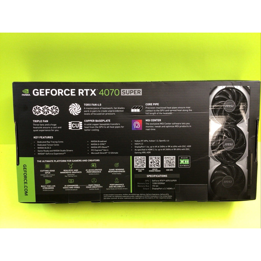 MSI Ventus 3x RTX 4070 Super BOX ONLY