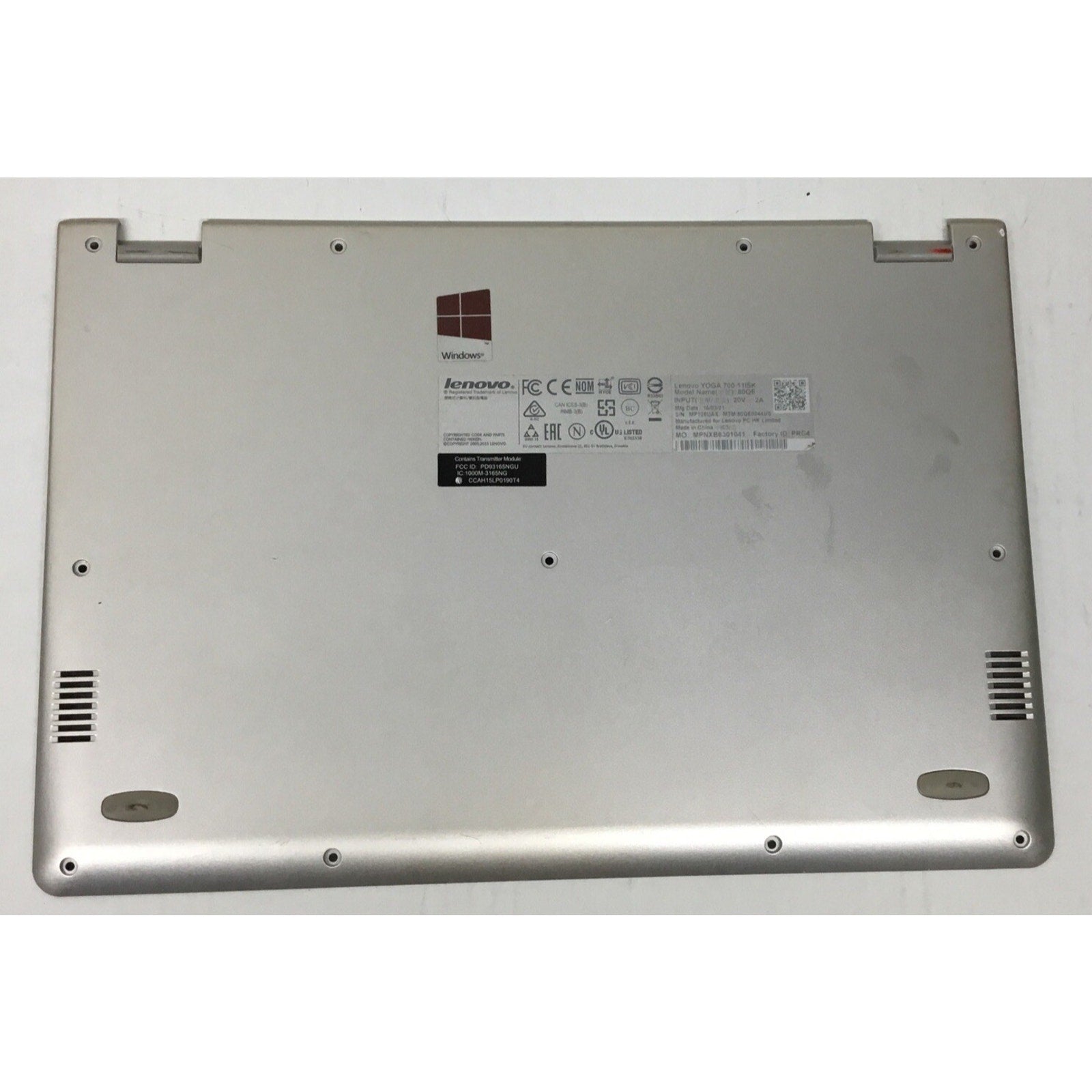 Lenovo Yoga 700-11ISK 11.6" Bottom Case Base Cover AP19O000340