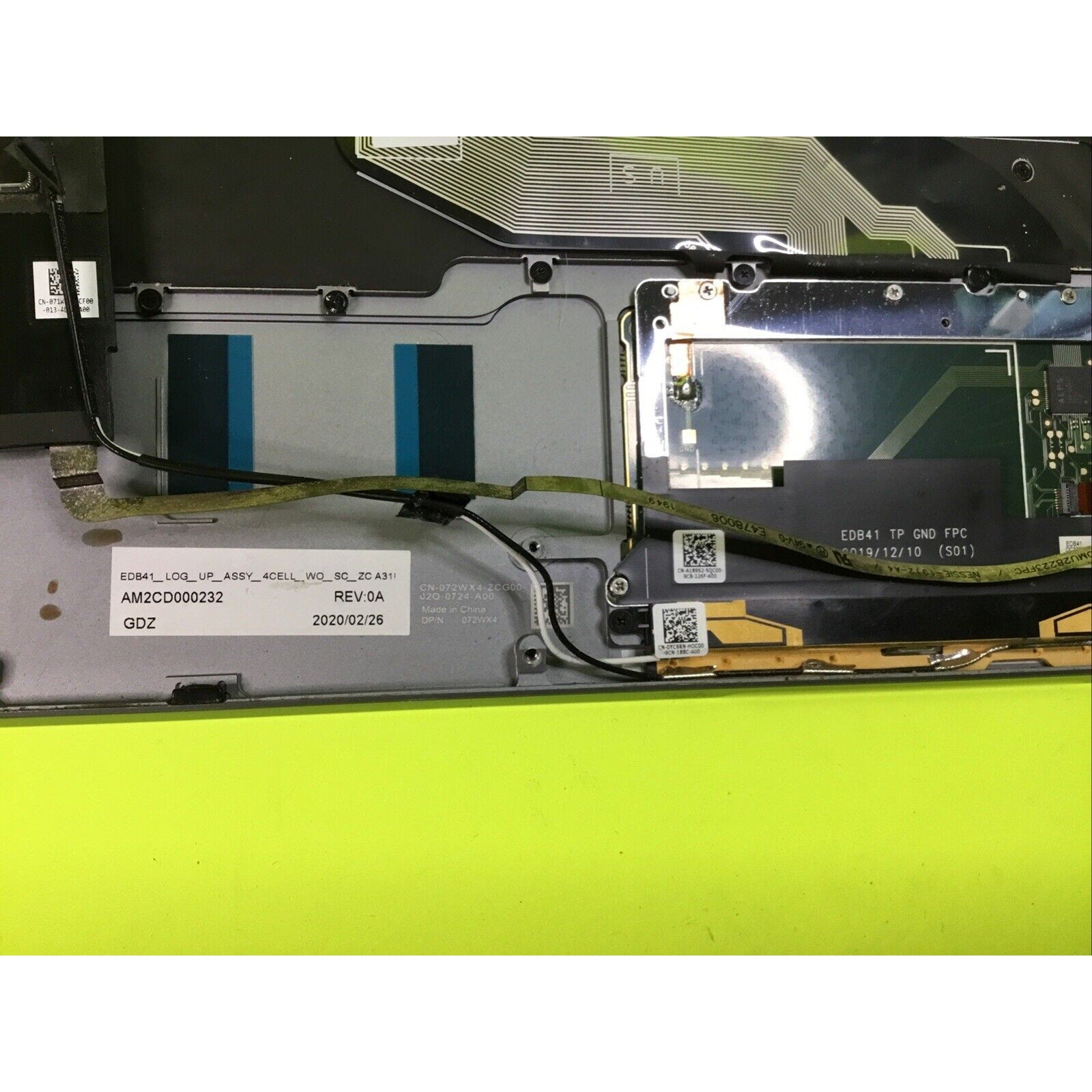 Dell Latitude 7400 2-in-1 Palmrest Touchpad Keyboard FOR PARTS or NOT WORKING