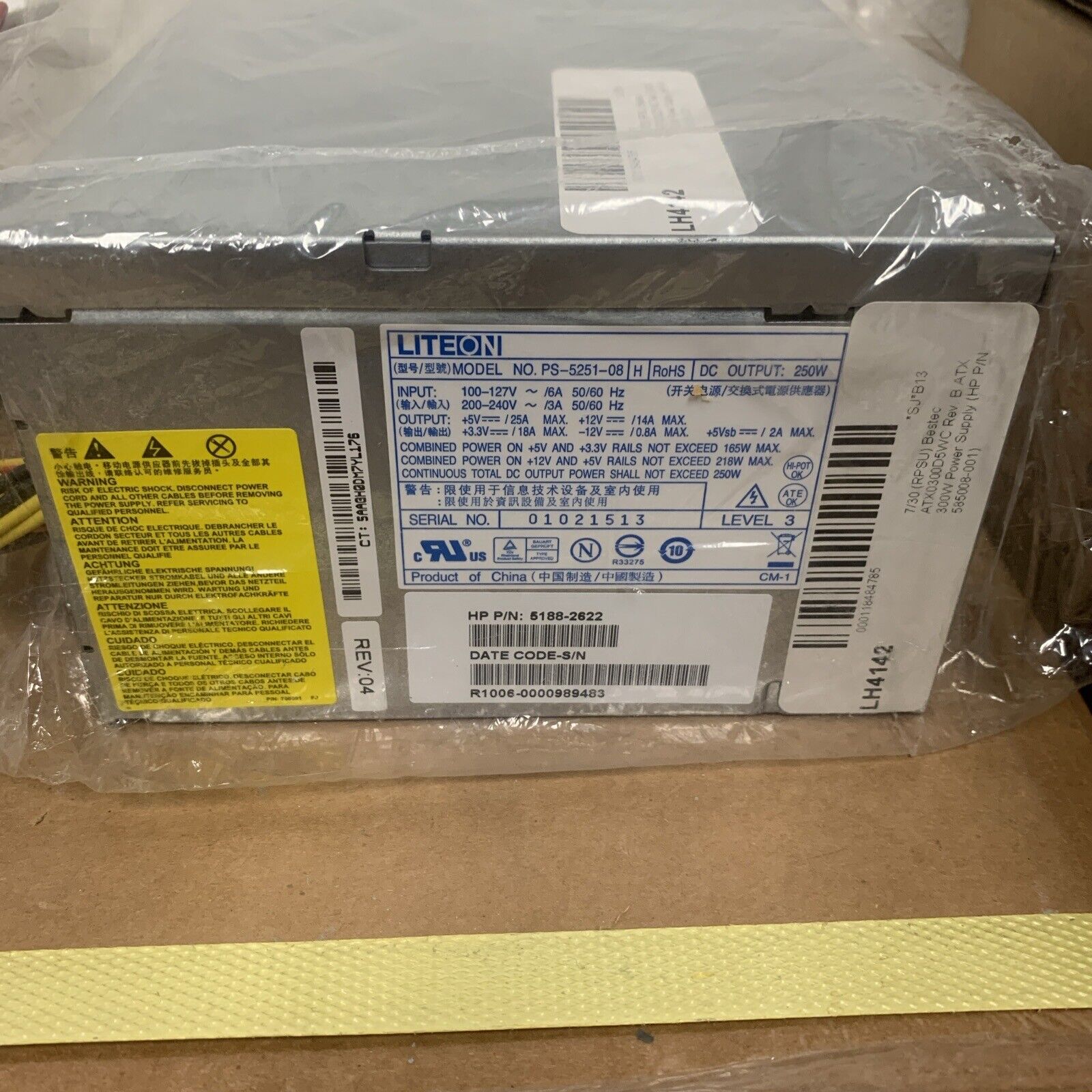 Genuine HP 5188-2622 Pavilion A6000 LITEON PS-5251-08 H 250W Power Supply