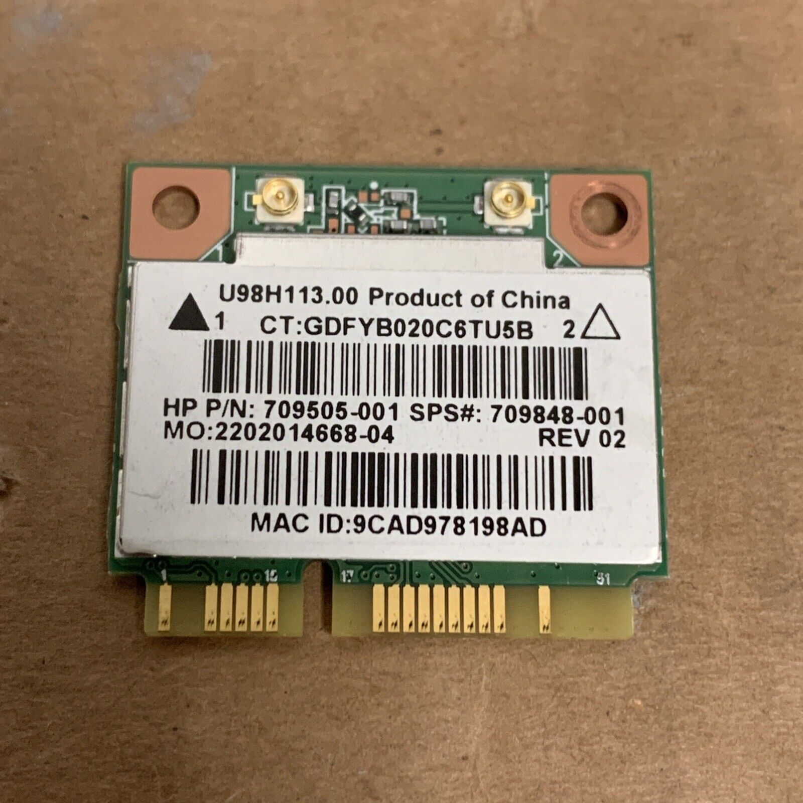 HP 15-f272 / 17-f028 Genuine WiFi Wireless Card 709505-001 / 709848-001