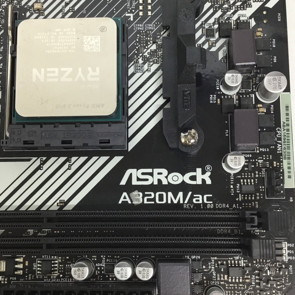 ASRock A320M-AC AMD Socket AMD MicroATX Desktop Motherboard W/Ryzen 3 3100