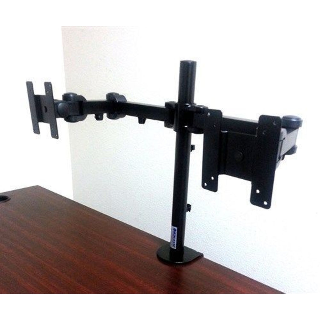 Dual Monitor Stand Desk Mount Bracket Adjustable Complete Kit Up to 24"