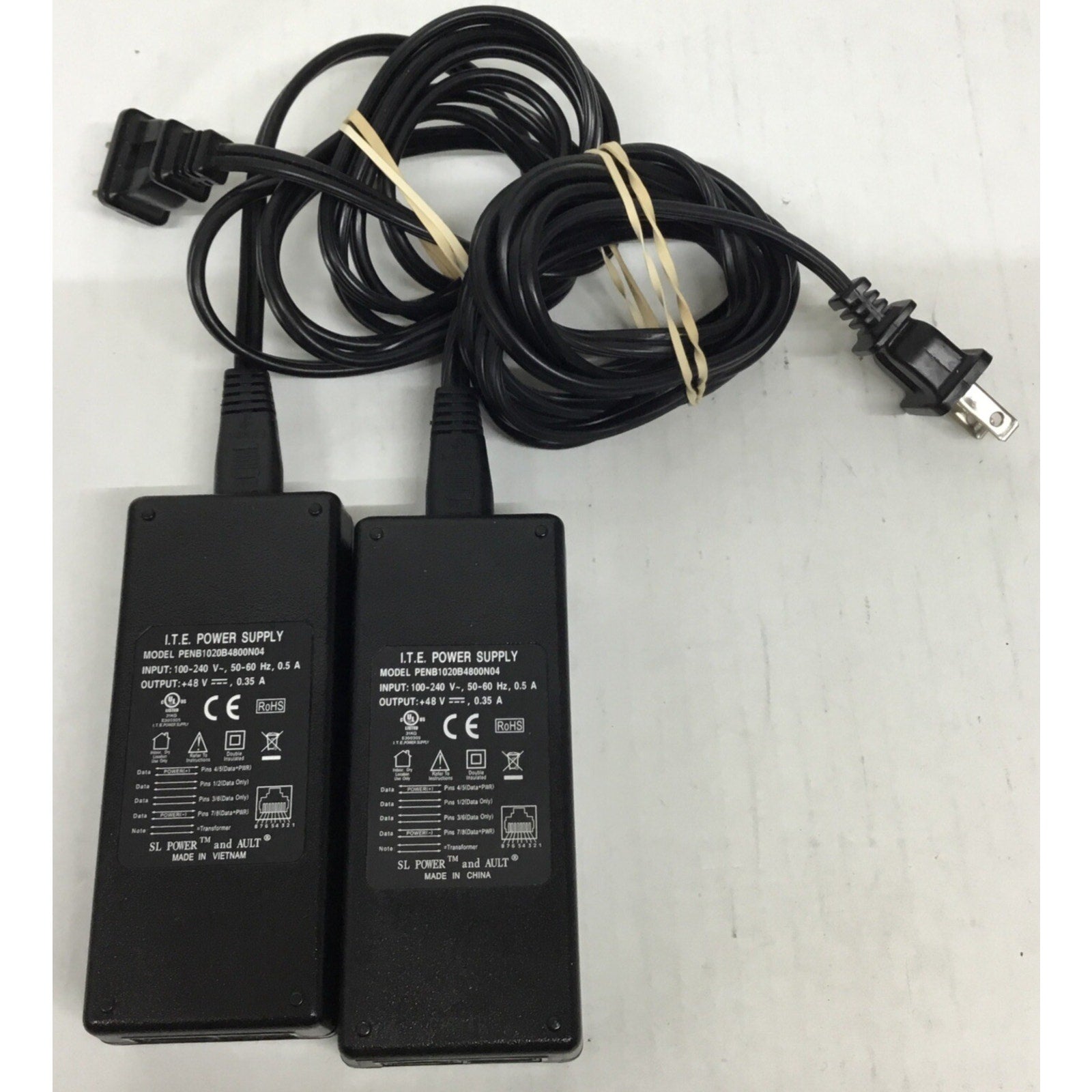 Lot of 2 ITE Power Supply PENB1020B4800N04 48V Ethernet PoE Injector