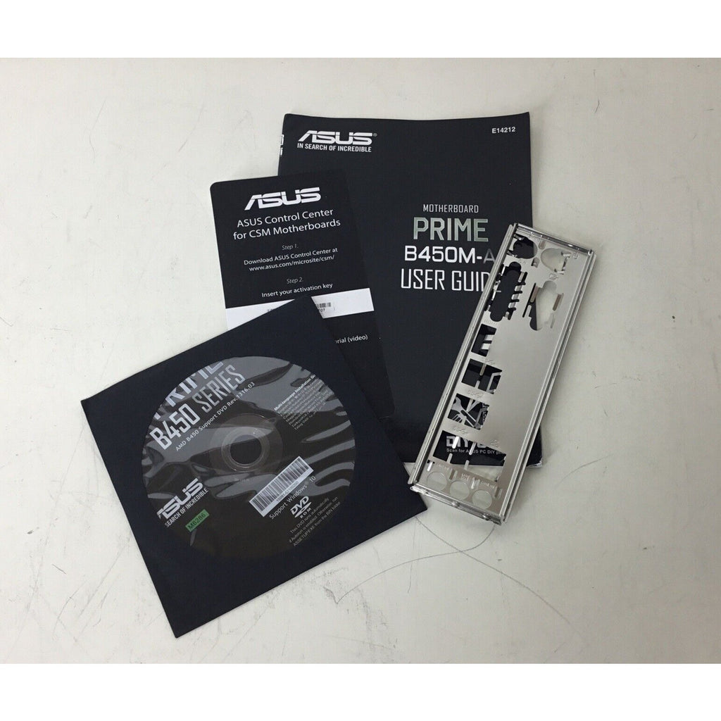 ASUS Prime B450M-A Motherboard User Guide w/ CD and I/O Shield