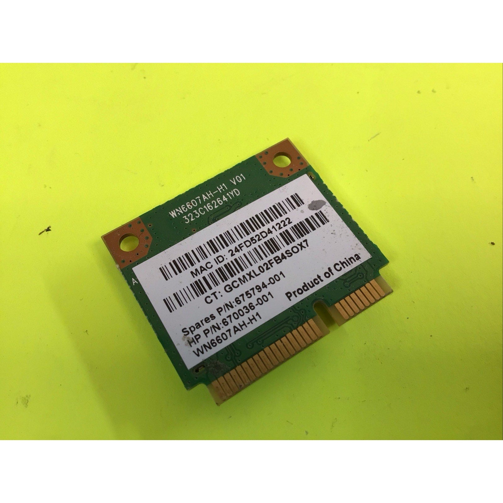 HP 2000-2c29WM WI-FI WIRELESS CARD LAPTOP 675794-001