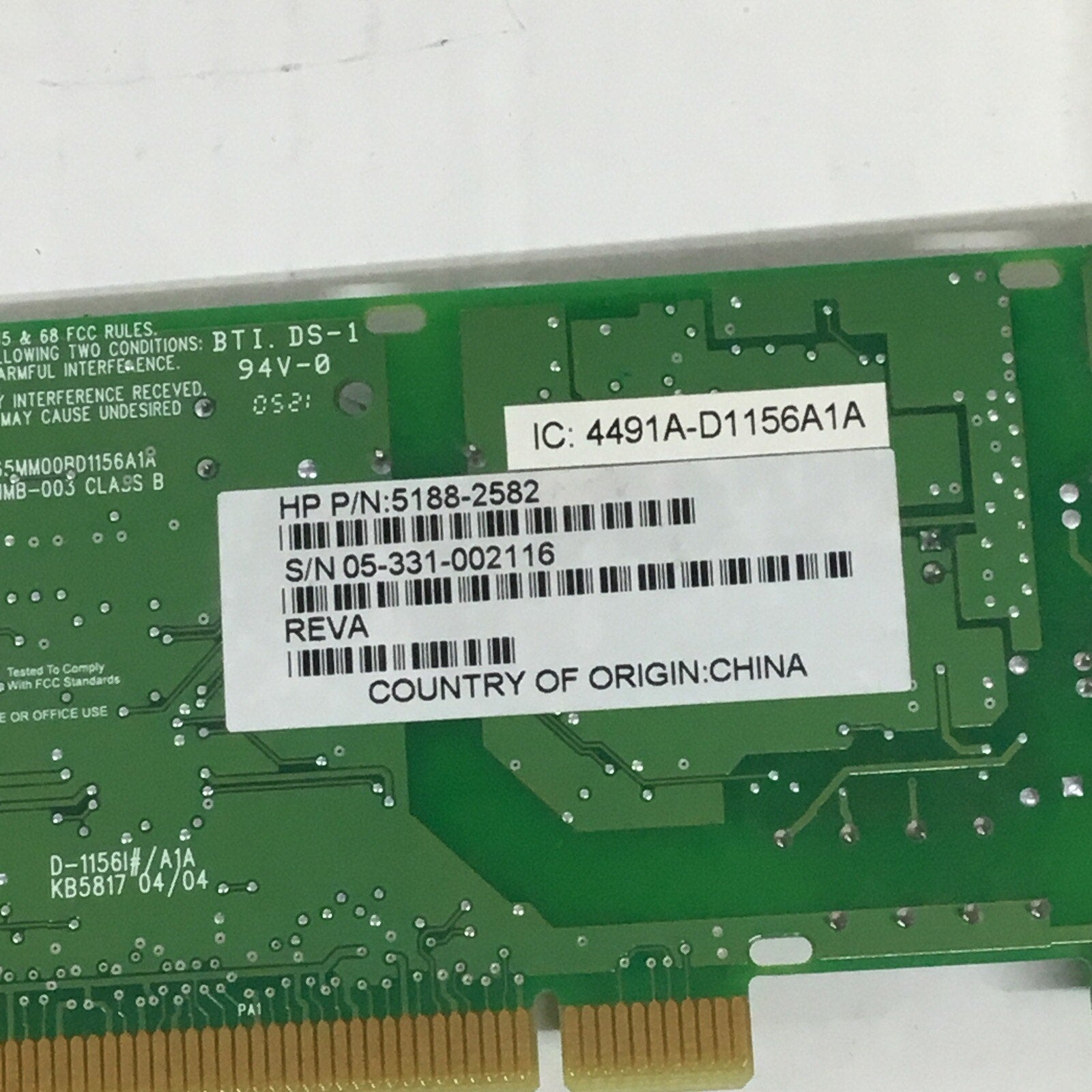 HP Pavilion PC 56k Modem P/N 5188-2582