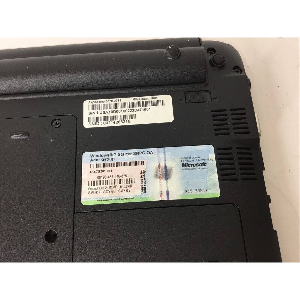 Acer Aspire one series Nav50 532h-2789 Mini Laptop