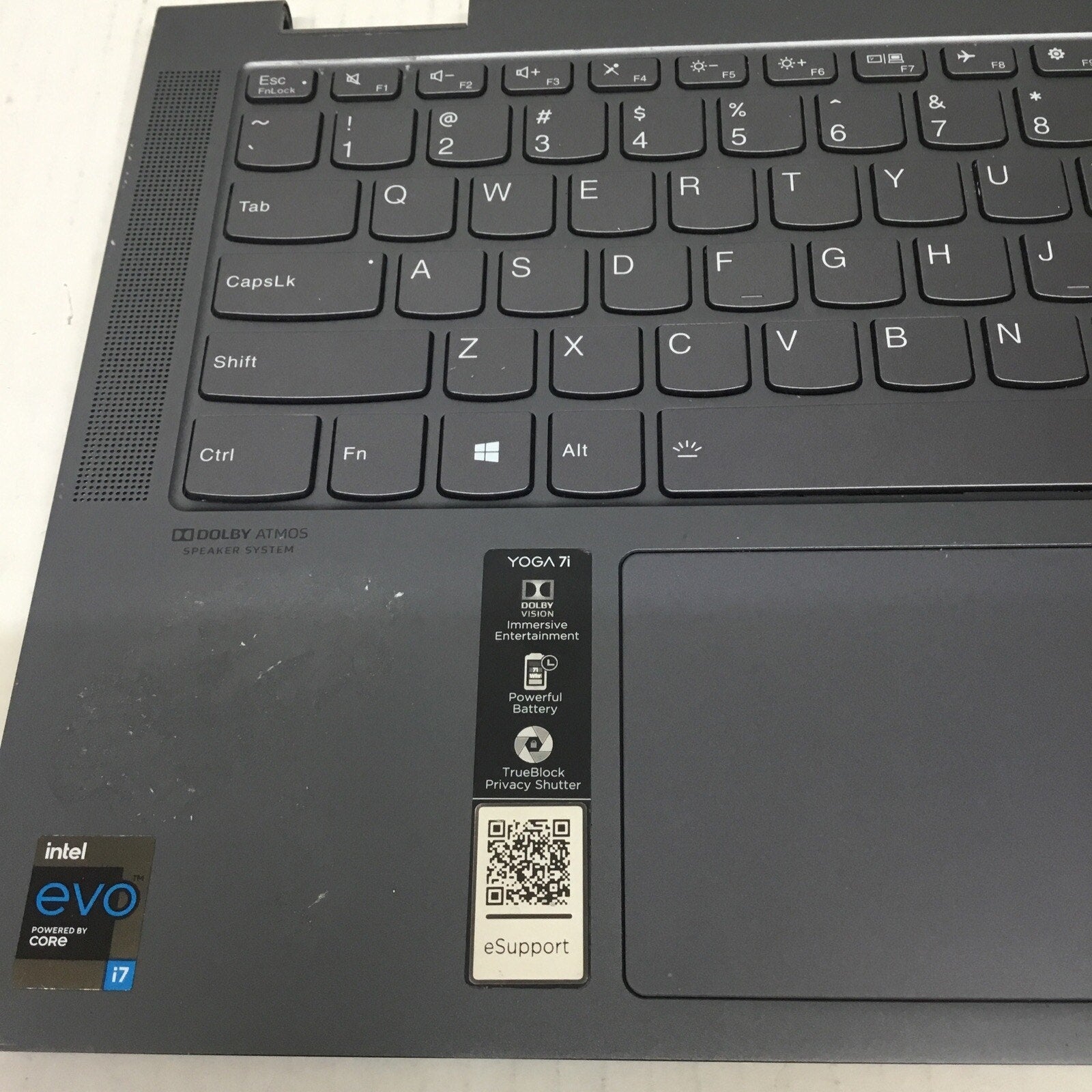 Parts Only Lenovo Yoga 14” 7 14ITL5 Palmrest w/TouchPad Backlit Keyboard