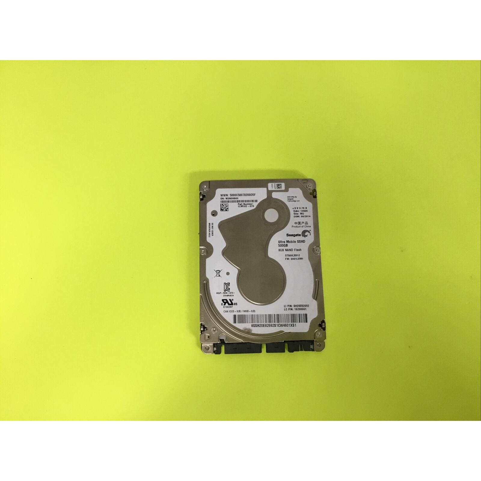 Seagate Ultra Mobile SSHD 500GB 2.5" SATA 8Gb/s Hard Drive ST500LX012 SH20E82692