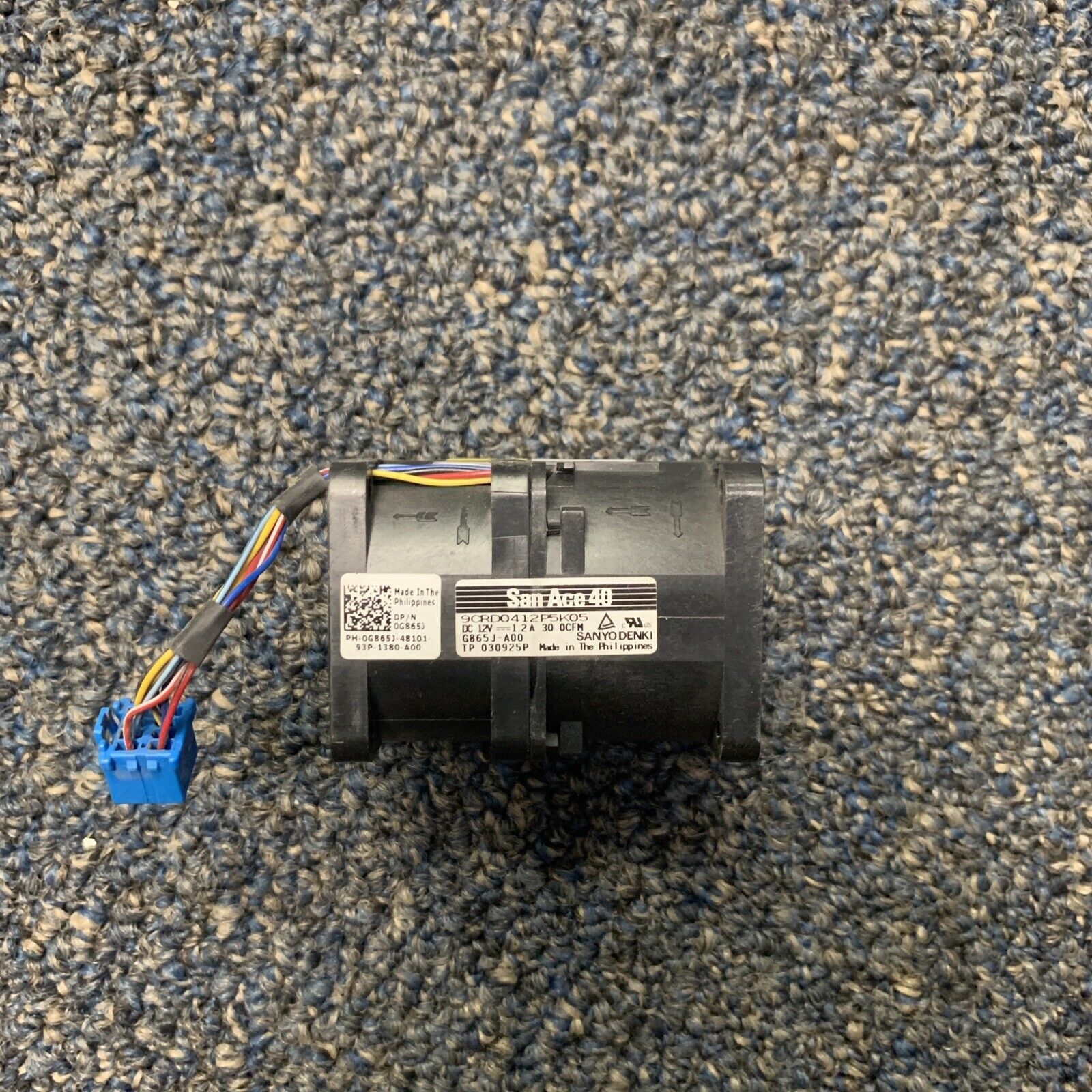 Dell Server Fan DC12V 1.2A 8-Pin 8-Wire #9CRD0412P5K05 San 40 P/N: 0G865J