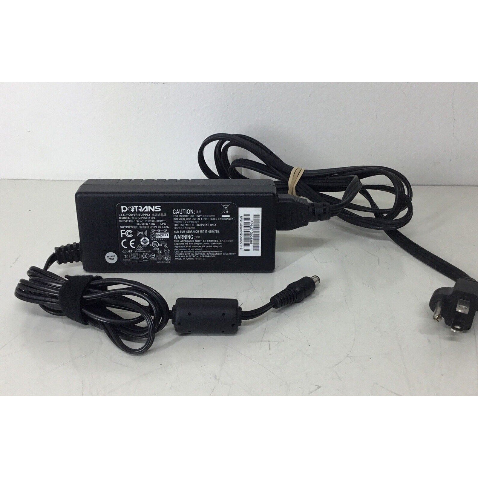 Potrans UP06511190 LCD Monitor I.T.E Power Supply AC Adapter 19V 3.16A